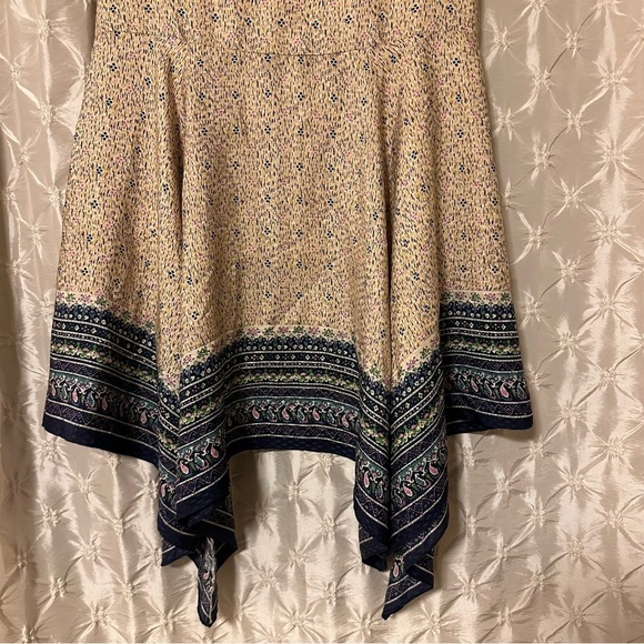 Veronica Beard Natalija Silk Handkerchief Hem Midi Skirt Cream Abstract Print - Picture 5 of 12